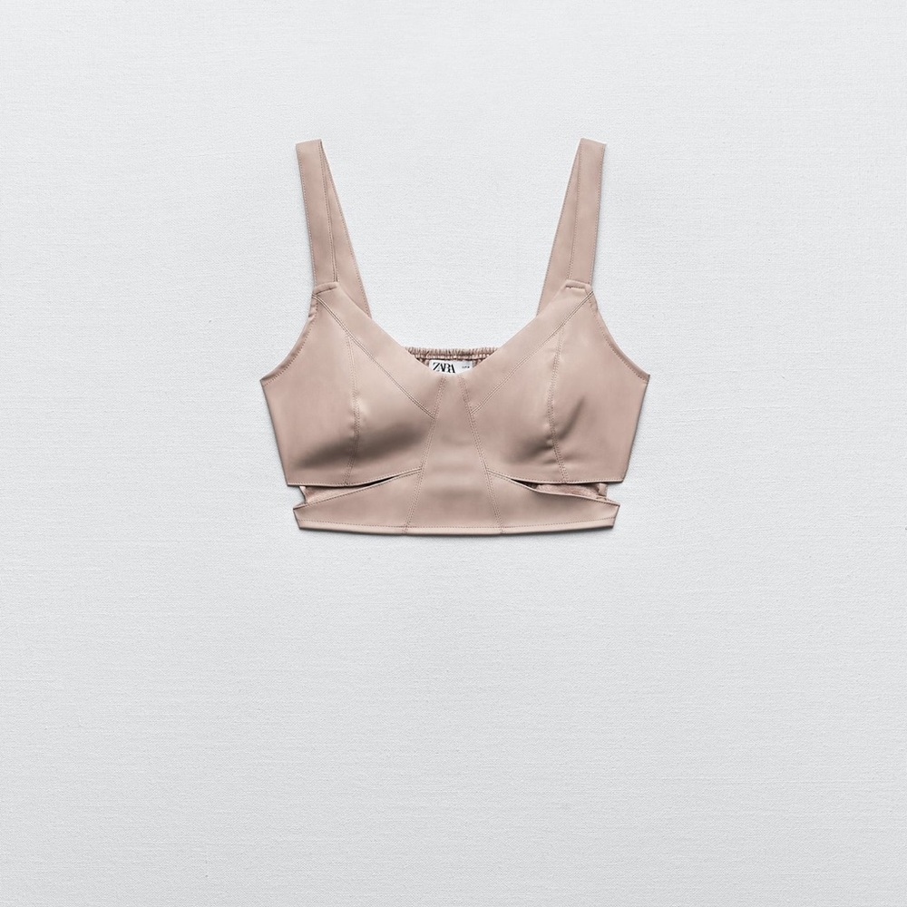 Faux Leather Cut Out Top